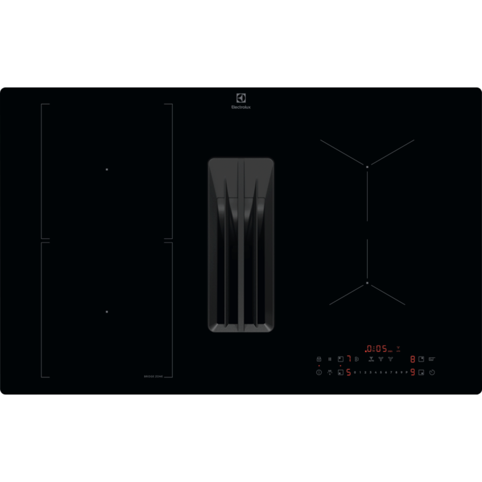 Kookplaat met afzuiging Inductiekookplaat met afzuiging, 80 cm